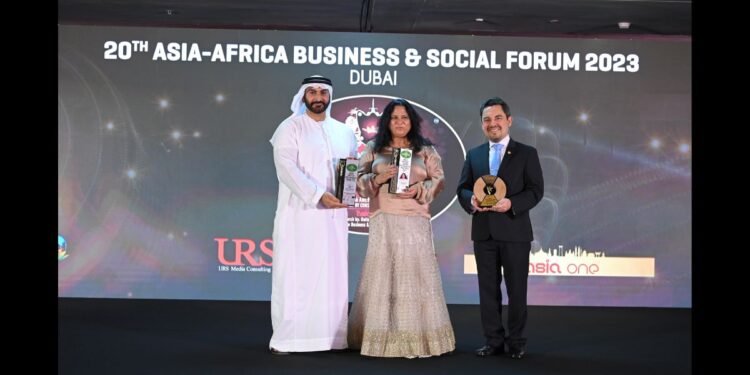 Murli Krishna Pharma Honored with AsiaOne Greatest Brands & Leaders Award in Sustainability Practices at the 20thAsia-Africa Business & Social Forum 2023 in Dubai