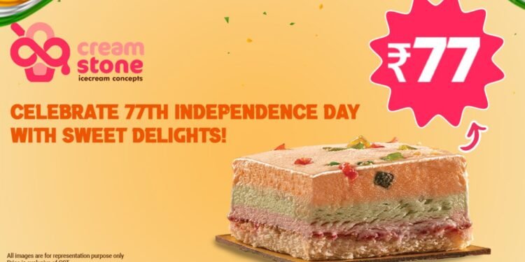 Independence Day bonanza: Popular ice cream franchise, Cream Stone announces exciting offer @ Rs 77, celebrating the 77th Independence Day