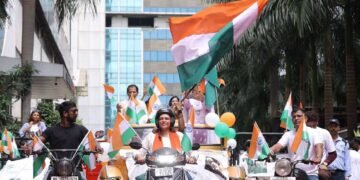 “Nidarshana Gowani Organizes Bike Rally at Kamala Mills to Celebrate Indian Independence and Promote Women Empowerment”