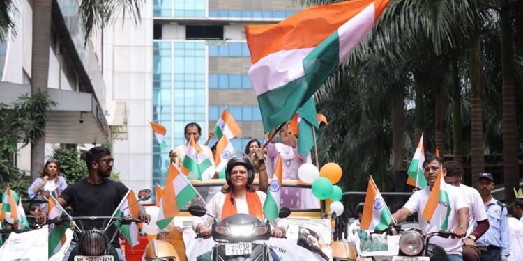 “Nidarshana Gowani Organizes Bike Rally at Kamala Mills to Celebrate Indian Independence and Promote Women Empowerment”