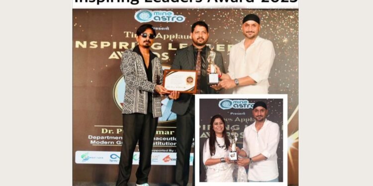 Inspiring Leaders Award-2023 to Dr. Punit Kumar Dwivedi and Dr. Neha Sharma Chowdhury of Modern Group of Institutions, Indore
